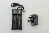 2 x 26650 3.7V Li-Ion Rechargeable Batteries Button Top + 2 Ports Battery Charger + USB Charger