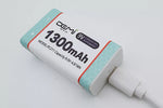 9v Lithium Rechargeable Battery 9volt Li-ion + USB charging Cable