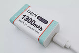 9v Lithium Rechargeable Battery 9volt Li-ion + USB charging Cable