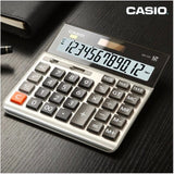 CASIO DH120 Calculator Wide 14-Digit Display Dual Power Battery Silver DH-120